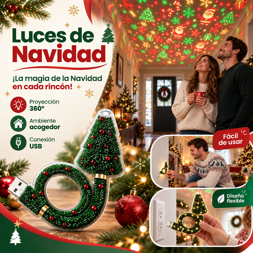 PROYECTOR ARBOL DE NAVIDAD USB [PV1-WHATSAPP-MAXTRENDSHOPS]