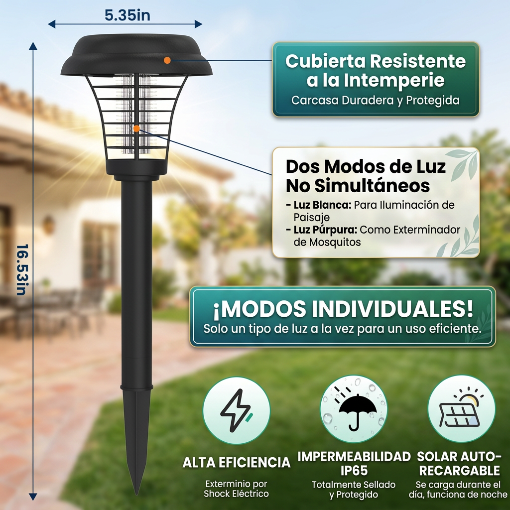 LAMPARA SOLAR MATA MOSQUITOS [PV1-WHATSAPP-MAXTRENDSHOPS]