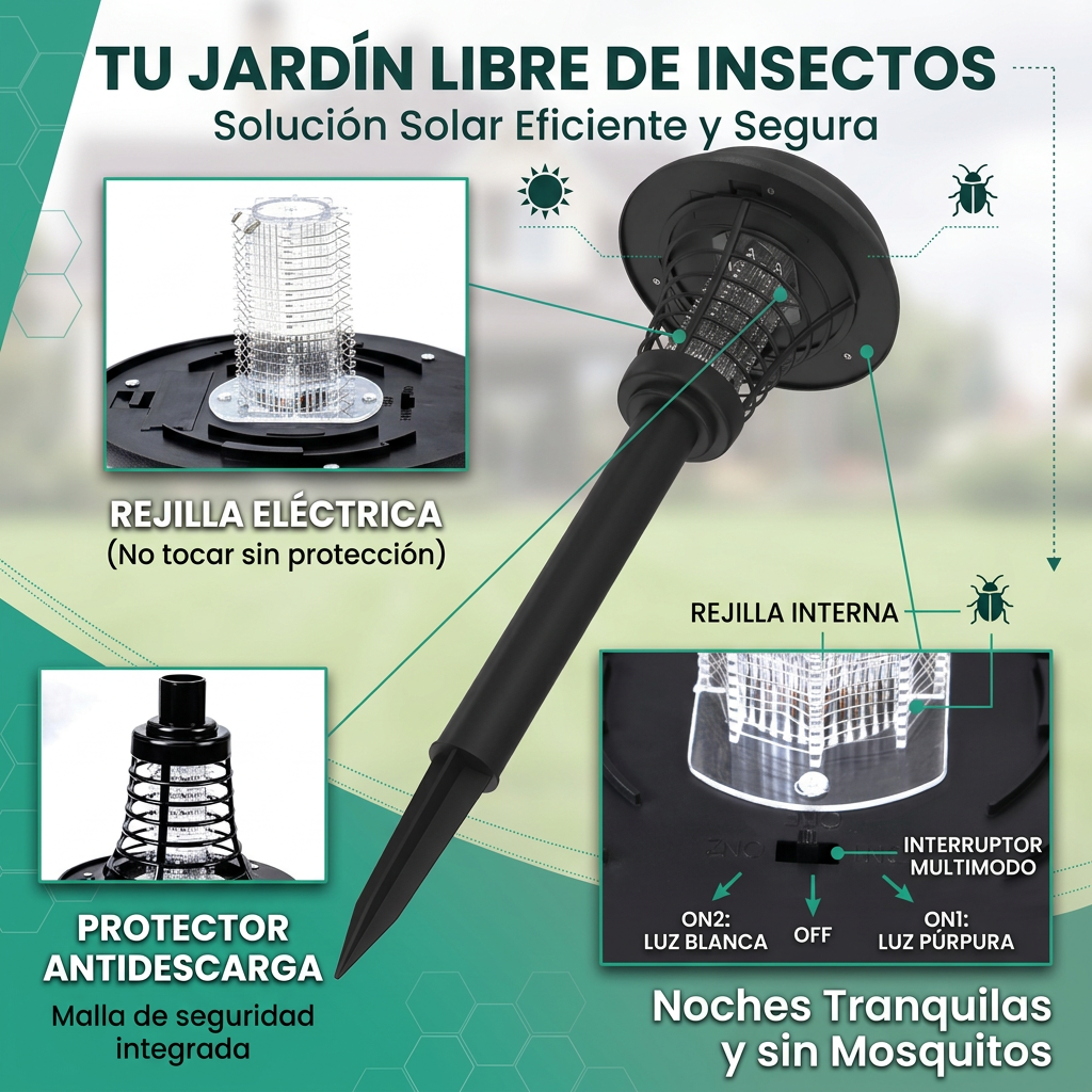 LAMPARA SOLAR MATA MOSQUITOS [PV1-WHATSAPP-MAXTRENDSHOPS]