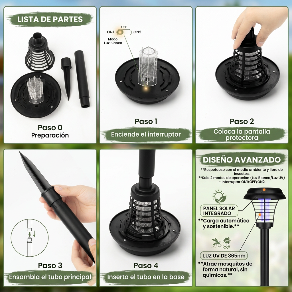 LAMPARA SOLAR MATA MOSQUITOS [PV1-WHATSAPP-MAXTRENDSHOPS]