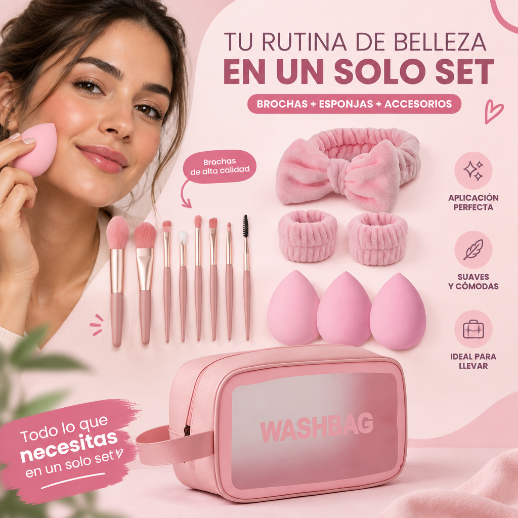 KIT DE MAQUILLAJE VIAJE 15 PIEZAS [PV1-WHATSAPP-MAXTRENDSHOPS]