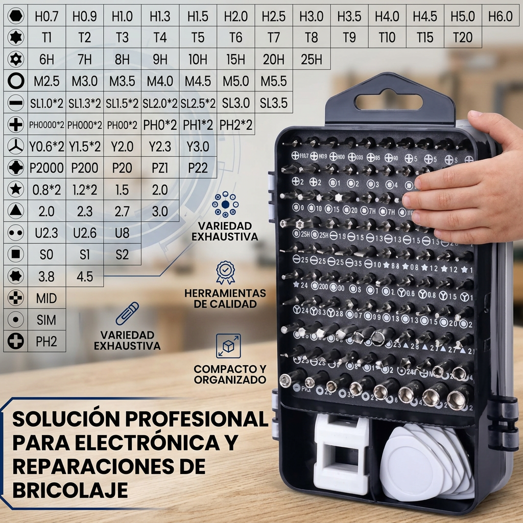 JUEGO MULTIHERRAMIENTAS DE PRECISION 115 EN 1 [PV1-WHATSAPP-MAXTRENDSHOPS]