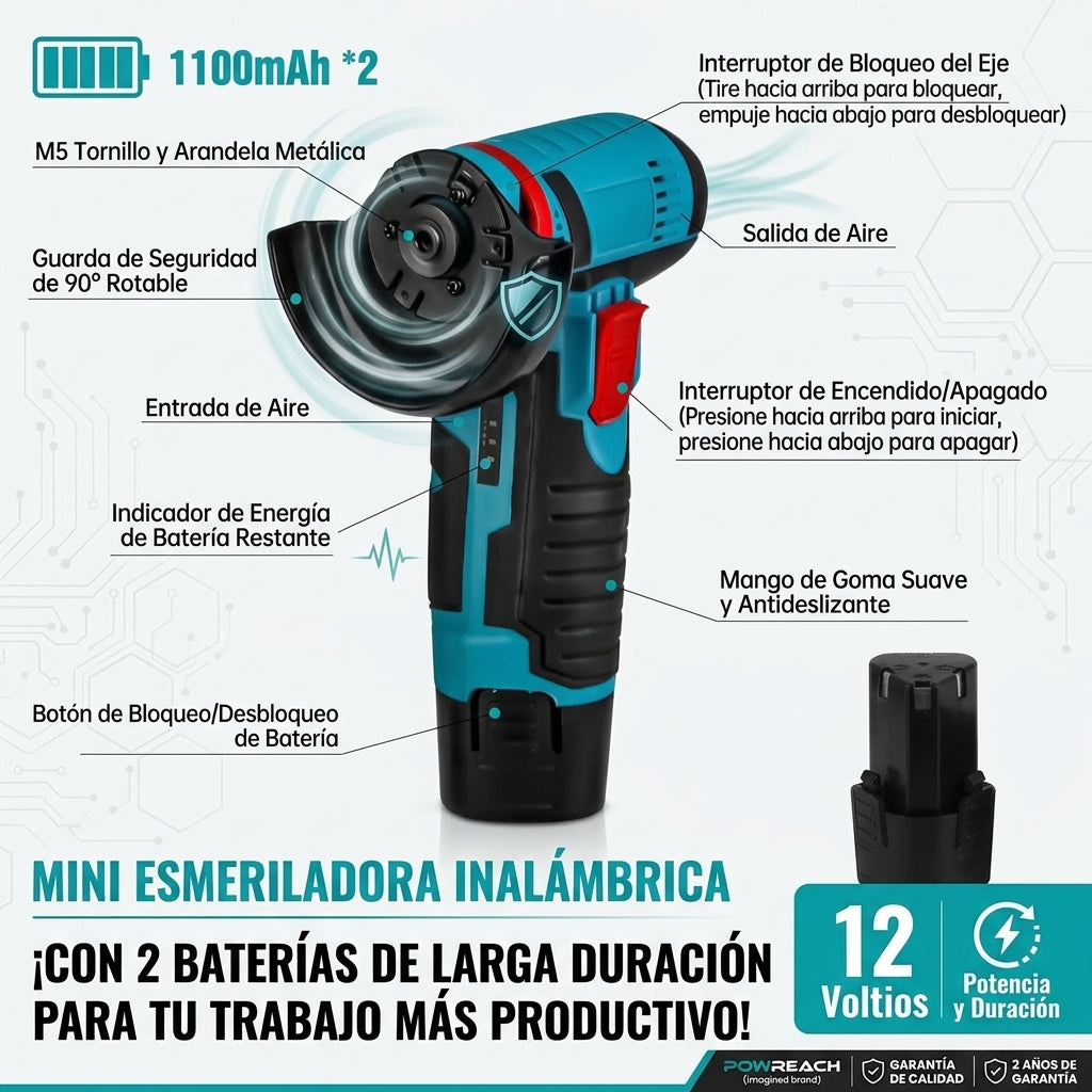 MINI AMOLADORA ANGULAR 12V [PV1-WHATSAPP-MAXTRENDSHOPS]