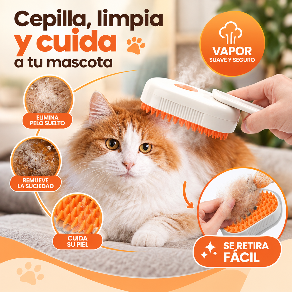 CEPILLO DE MASCOTAS A VAPOR [PV1-WHATSAPP-MAXTRENDSHOPS]