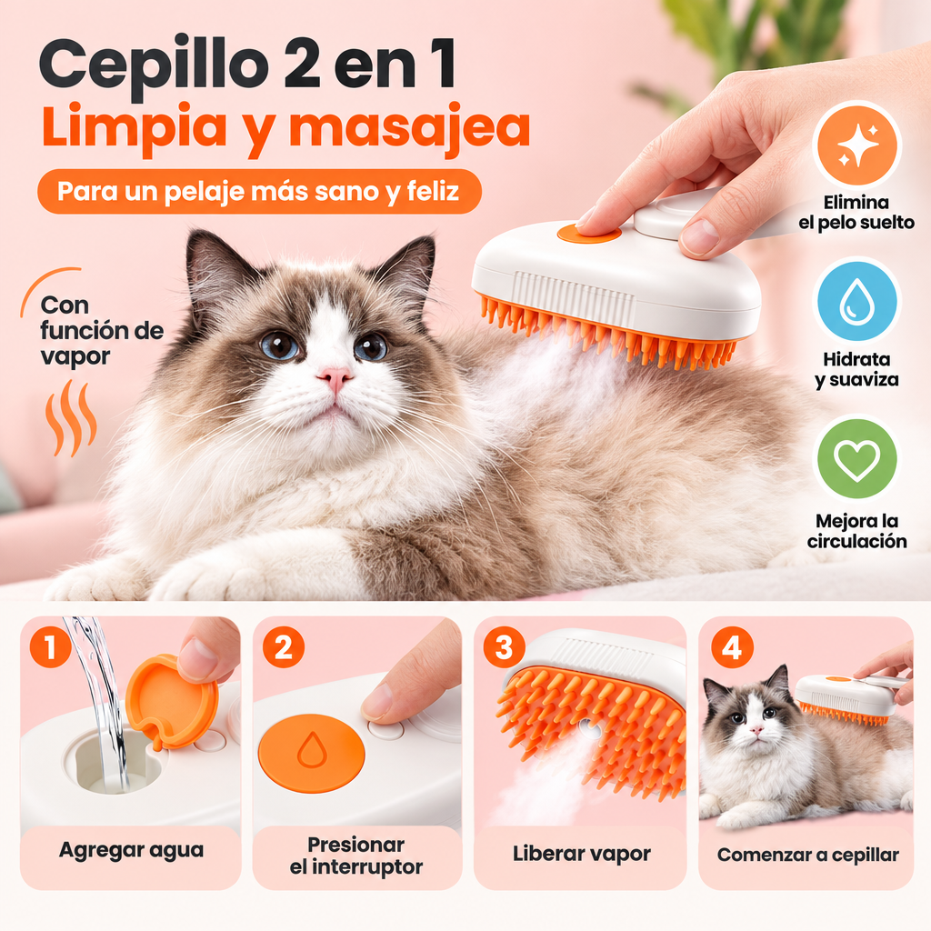 CEPILLO DE MASCOTAS A VAPOR [PV1-WHATSAPP-MAXTRENDSHOPS]
